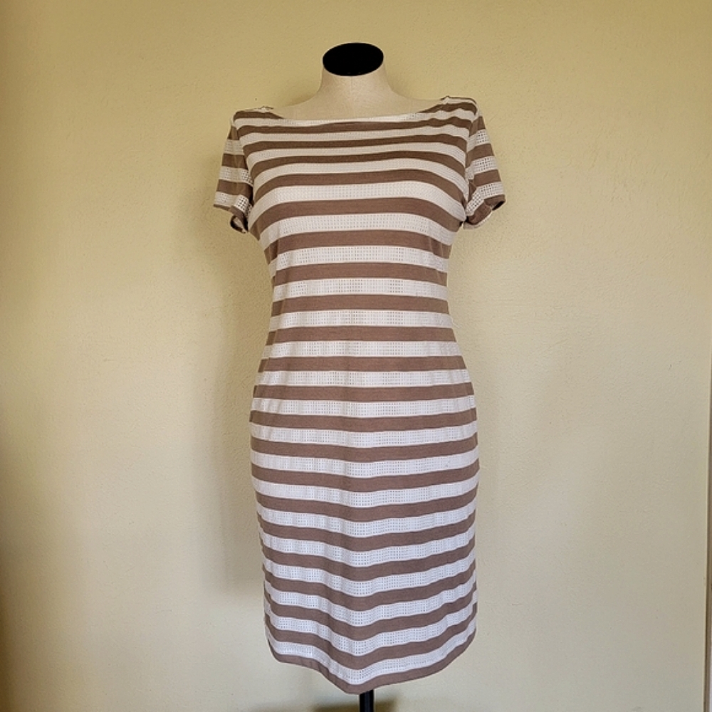 Sharagano Striped Bodycon Dress